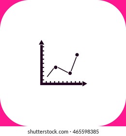 Graph chart vector icon on white background.