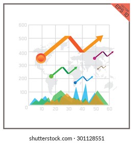 graph chart vector percent business Top map world