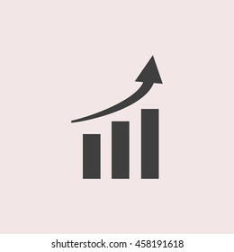 Graph chart web icon. Isolated illustration