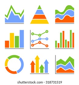 Graph and Charts, Diagrams. Infographic Set Elements. Vector