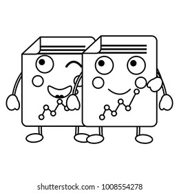 graph charts kawaii icon image 