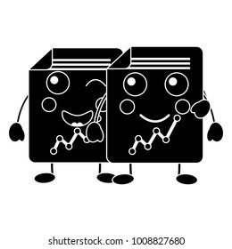 graph charts kawaii icon image 