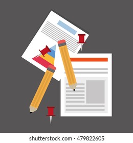 graph charts paper documents office related items icon