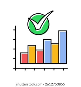 graph check mark color icon vector. graph check mark sign. isolated symbol illustration