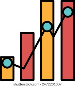 A graph with a circle in the middle and a mountain range in the background. The graph is showing a downward trend