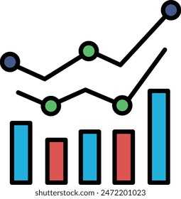A graph with a circle in the middle and a mountain range in the background. The graph is showing a downward trend
