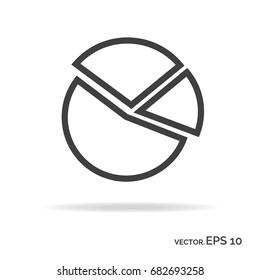 Graph circle outline icon black color isolated on white background
