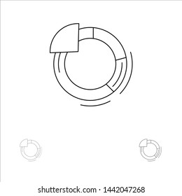 Graph, Circle, Pie, Chart Bold and thin black line icon set