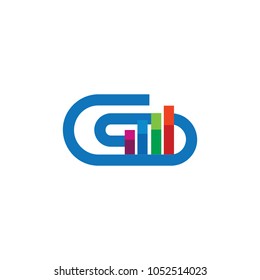 Graph Clip Logo Icon Design