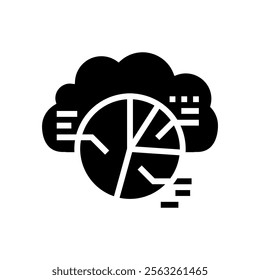 graph cloud computing glyph icon vector. graph cloud computing sign. isolated symbol illustration