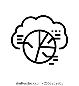 graph cloud computing line icon vector. graph cloud computing sign. isolated contour symbol black illustration