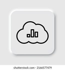 Graph, cloud simple icon vector. Flat design. Neumorphism design.ai