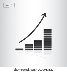 graph with coins icon vector