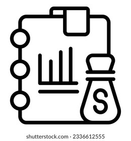 Graph collateral icon outline vector. Marketing loan. Payment bank