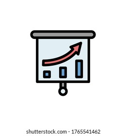 Graph colored icon. Simple color element illustration. Graph concept outline symbol design from Business strategy set. Can be used for web and mobile