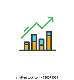 Graph Colourful Vector Line Icon