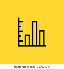 graph column with scale line vector icon