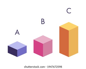 Graph, columns, diagram. Business data design elements for web, report, presentation, financial analysis. Vector illustration.