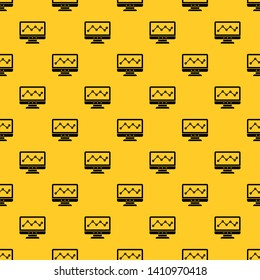 Graph in computer screen pattern seamless vector repeat geometric yellow for any design