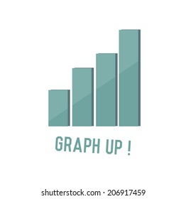Graph up concept design,retro design on white background,clean vector