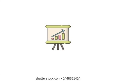 Graph concept icon in trendy flat style isolated on white background. Graph presenting concept symbol. Vector illustration