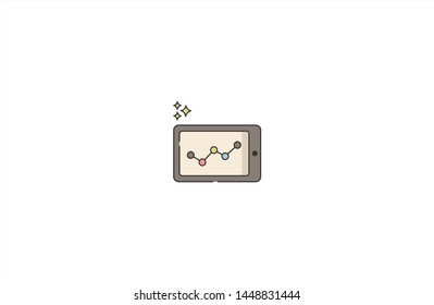Graph concept icon in trendy flat style isolated on white background. Graph presenting concept symbol. Vector illustration