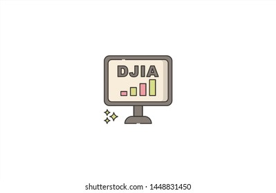 Graph concept icon in trendy flat style isolated on white background. Graph presenting concept symbol. Vector illustration