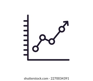 Graph concept. Modern outline high quality illustration for banners, flyers and web sites. Editable stroke in trendy flat style. Line icon of graph 