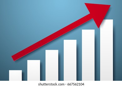 Graph up concept , paper art style
