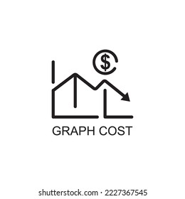 icono de coste gráfico , icono de finanzas