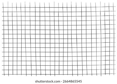 Graph crayon handgezeichnete strukturierte quadratische Gitter für Notiz, geometrische Linienstruktur. Buntstift- oder Bleistiftstreifen, Punkte für Aufzählungsseiten.