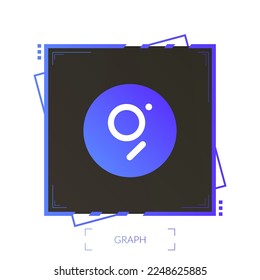 Graph cryptocurrency colorful logo design template. Isolated on white background. Vector illustration.