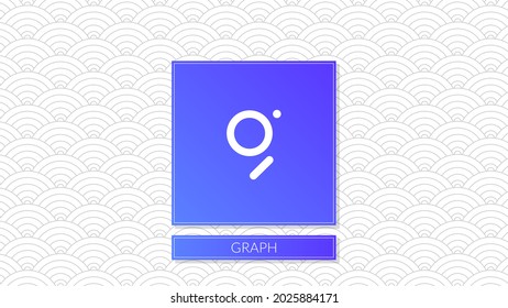 Gráfica criptodivisa colorido logo en fondo de patrón.