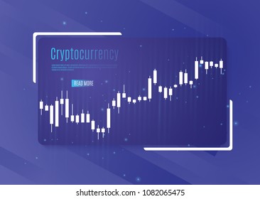 Graph of cryptocurrency. graphics and analytics of cryptography. vector illustration.