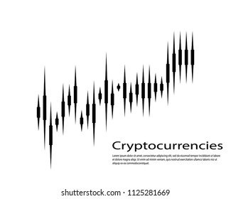 Graph of cryptocurrency. Graphics and analytics of cryptography. vector illustration