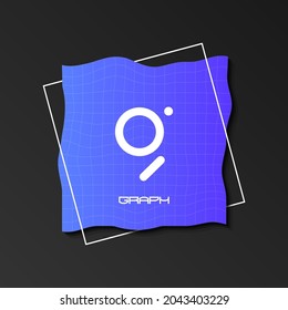Graph cryptocurrency logo on colorful wireframe backdrop.