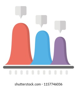 
A graph with curved shapes depicting descriptive statistics 
