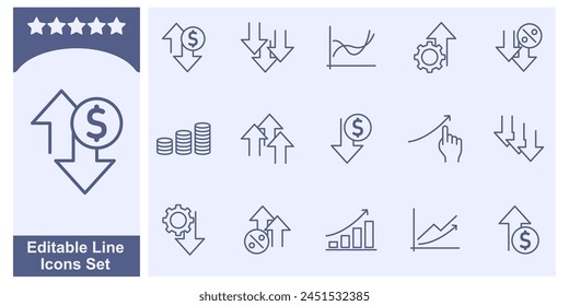 Graph, data analysis, diagram icon set elements symbol template for graphic and web design collection logo vector illustration