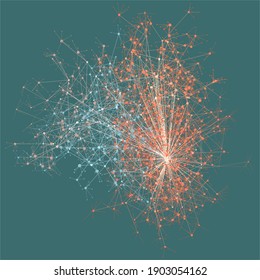 Graph data vector visualization. Science and education concept.