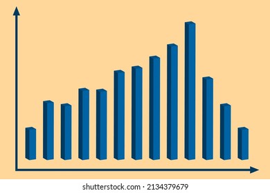 Graph with decrease report. Diagram with recession and bankruptcy progress. Business and finance vector illustration