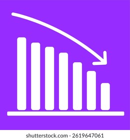Graph in decreasing bars with purple background
