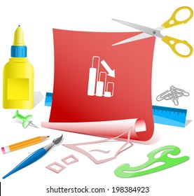 Graph degress. Paper template. Vector illustration.