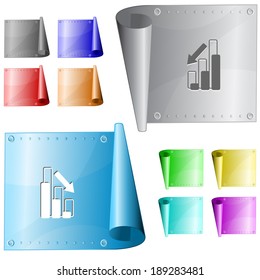 Graph degress. Vector metal surface.