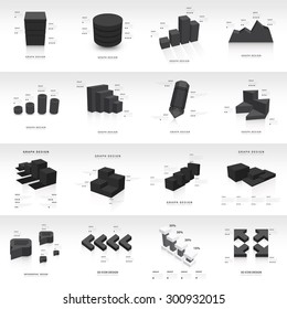 graph design 3d info graphic template black color