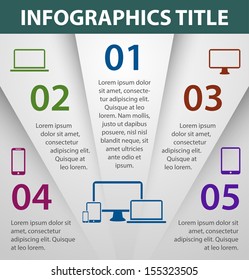 Graph design infographics template, numbered banners. Vector illustration