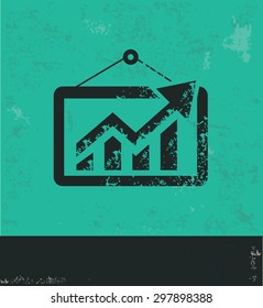 Graph design on green background,grunge vector