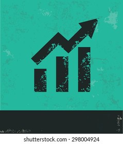 Graph design on green background,grunge vector