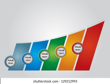 Graph of development, illustration with copy space area