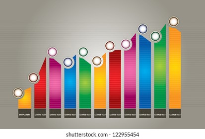 Graph of development, illustration with copy spce area