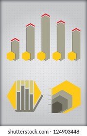 Graph of development, vector illustration with copy spce area